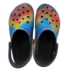 Crocs Classic Spray Dye Clog Black and multicolor Size M4 / W6